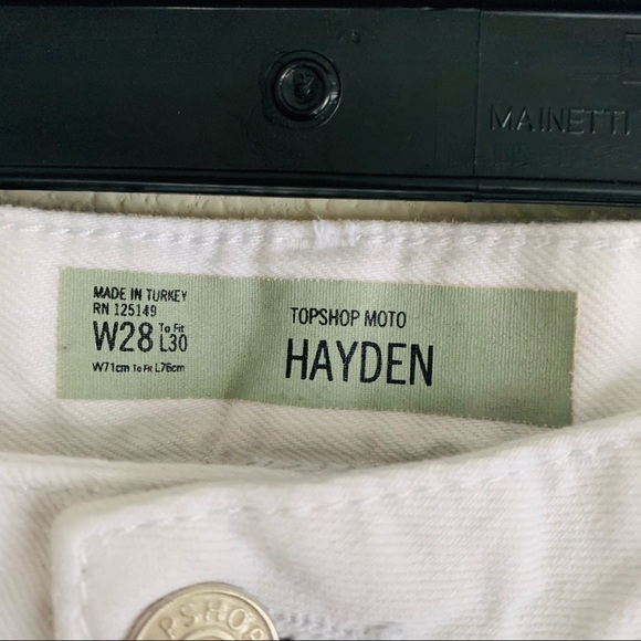 Top Shop Hayden White High Waist Ripped Jeans - Picture 4 of 5